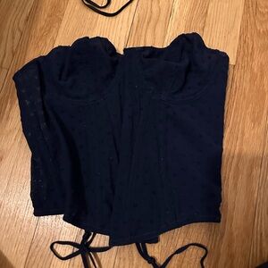 Navy Urban Outfitters Polka Dot Corset